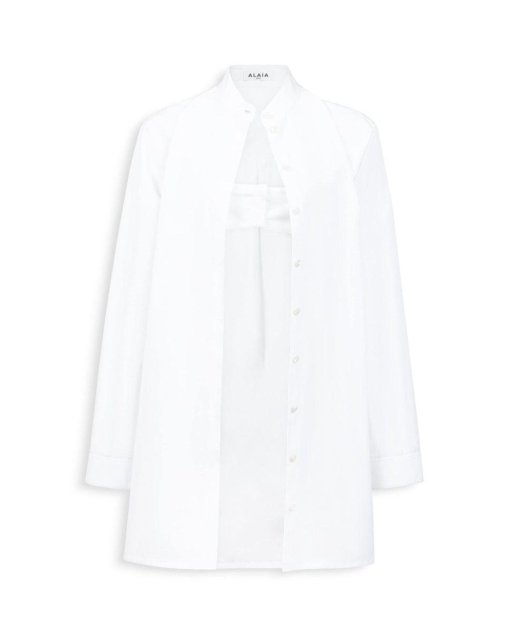 Alaïa White Cotton Poplin Shirt And Bralette