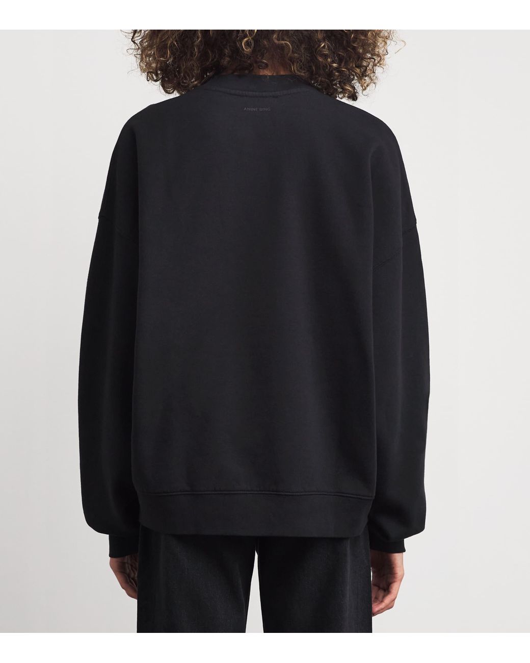 Anine Bing Black Oversized Miles Letterman Sweatshirt