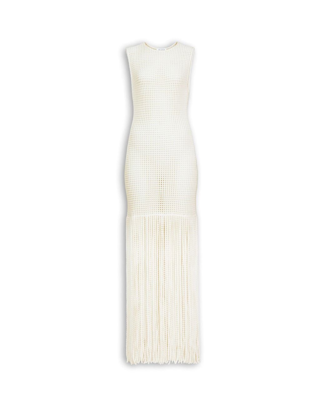 Alaïa White Fringed Midi Dress