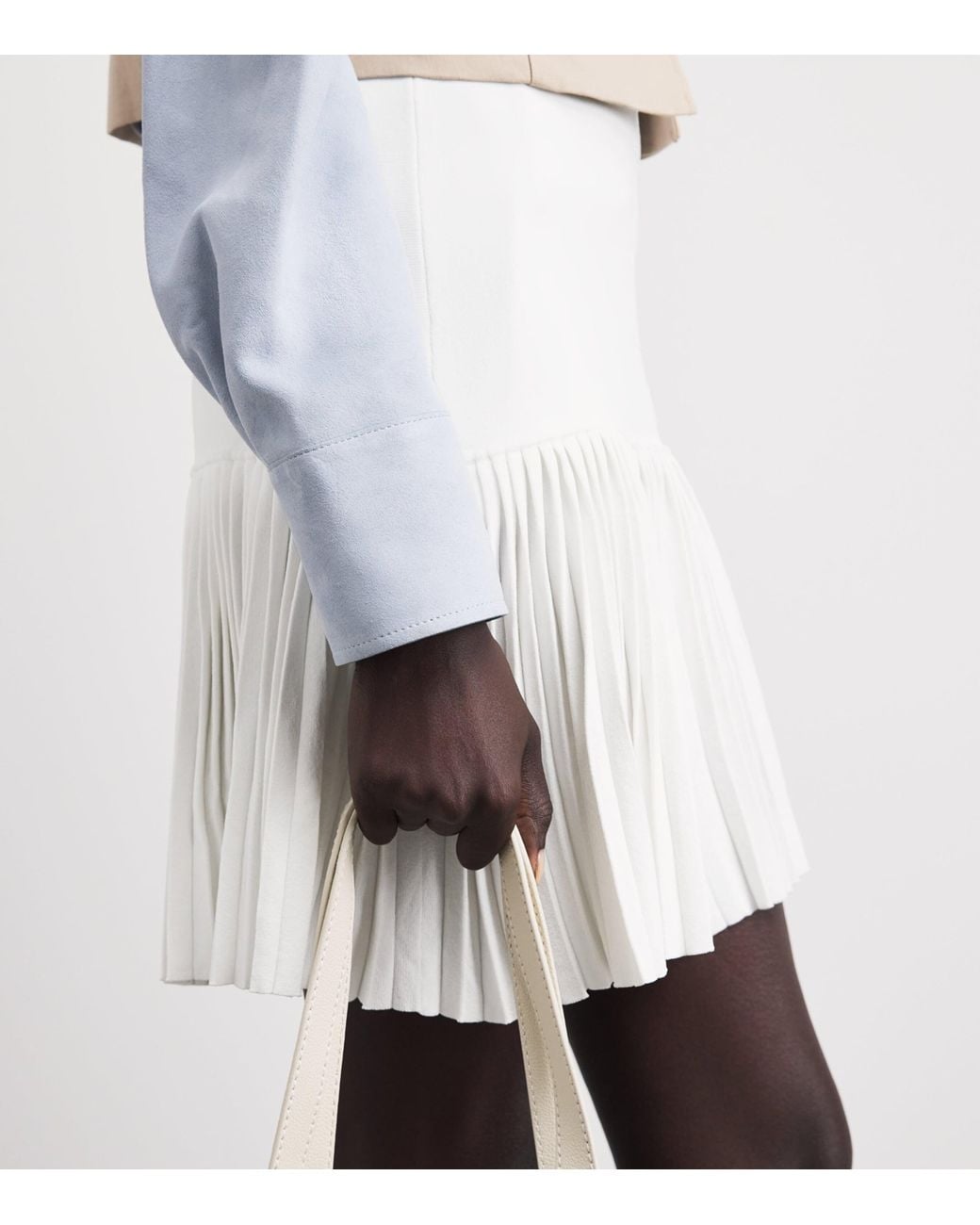 Claudie Pierlot White Pleated Mini Skirt