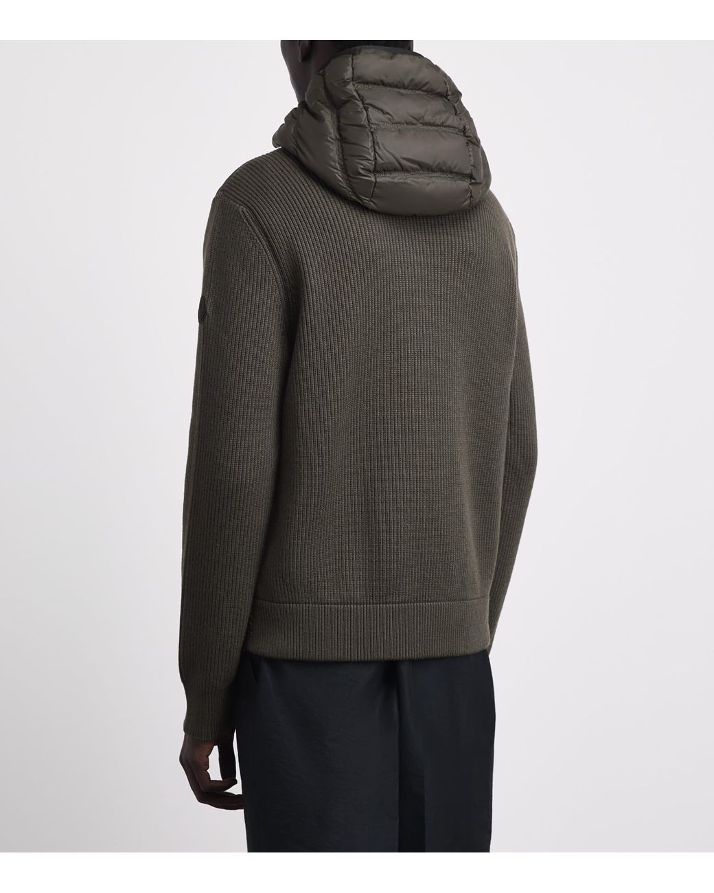 Moncler Gray Virgin Wool Down-Filled Hybrid Jacket for men