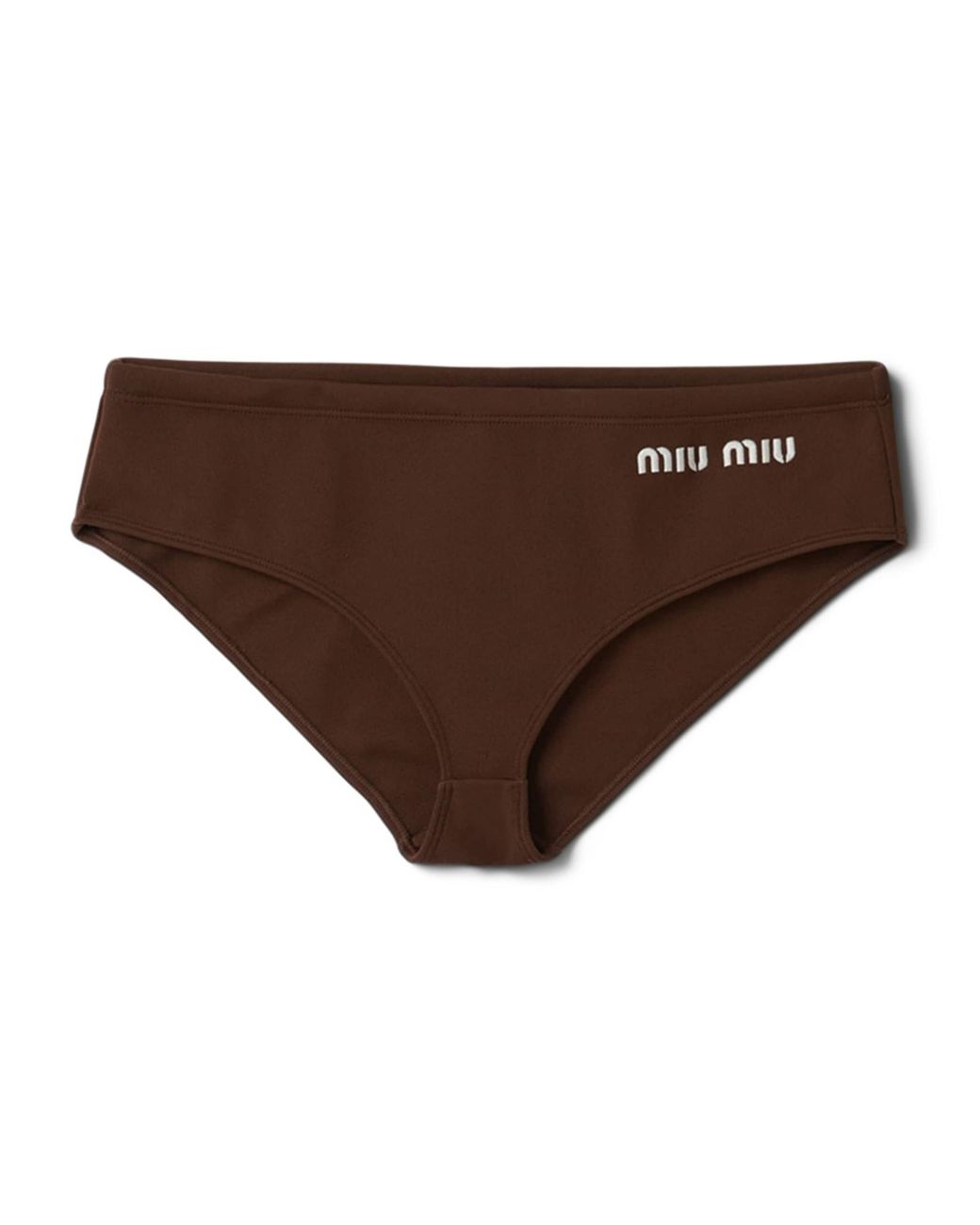 Miu Miu Brown Logo Bikini Bottoms