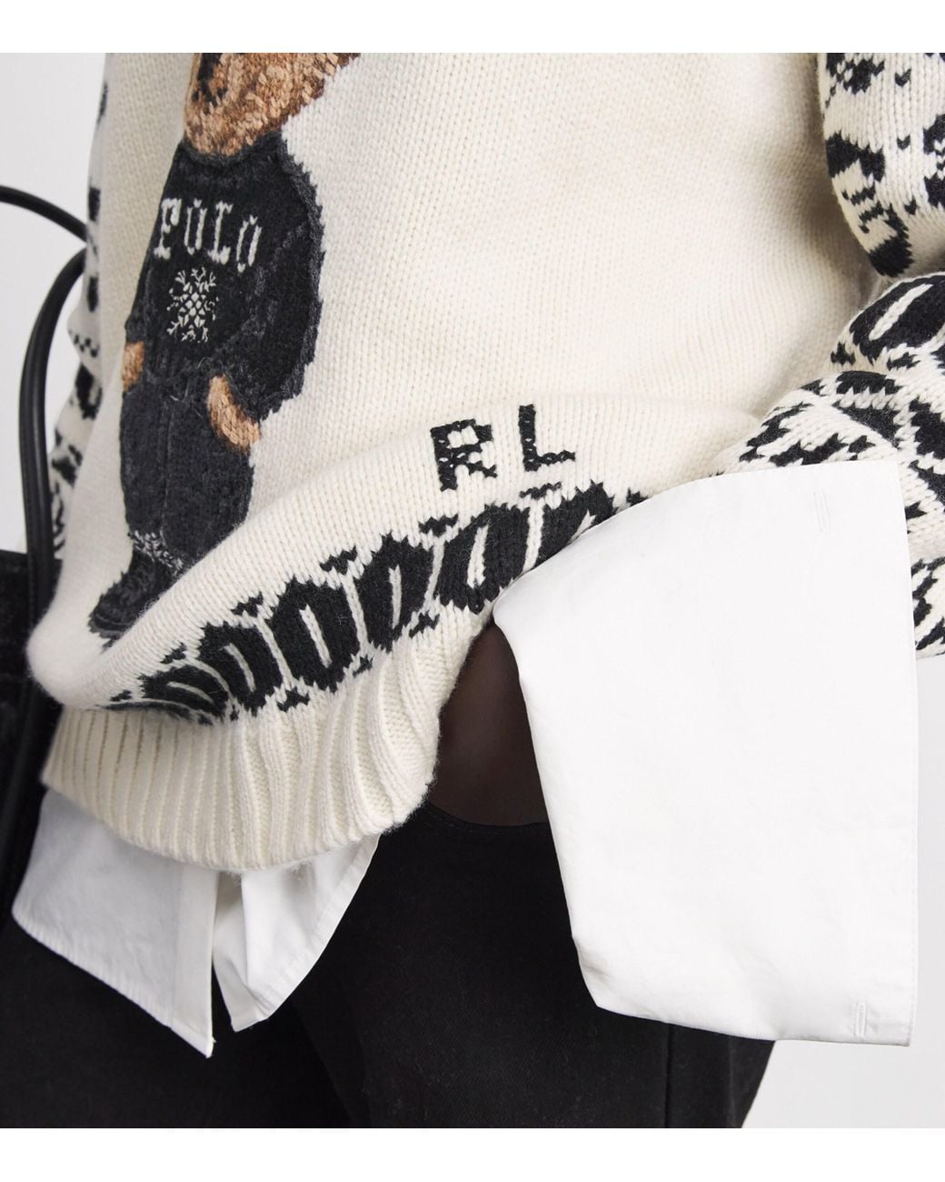 Polo Ralph Lauren White Wool-Cashmere Polo Bear Sweater