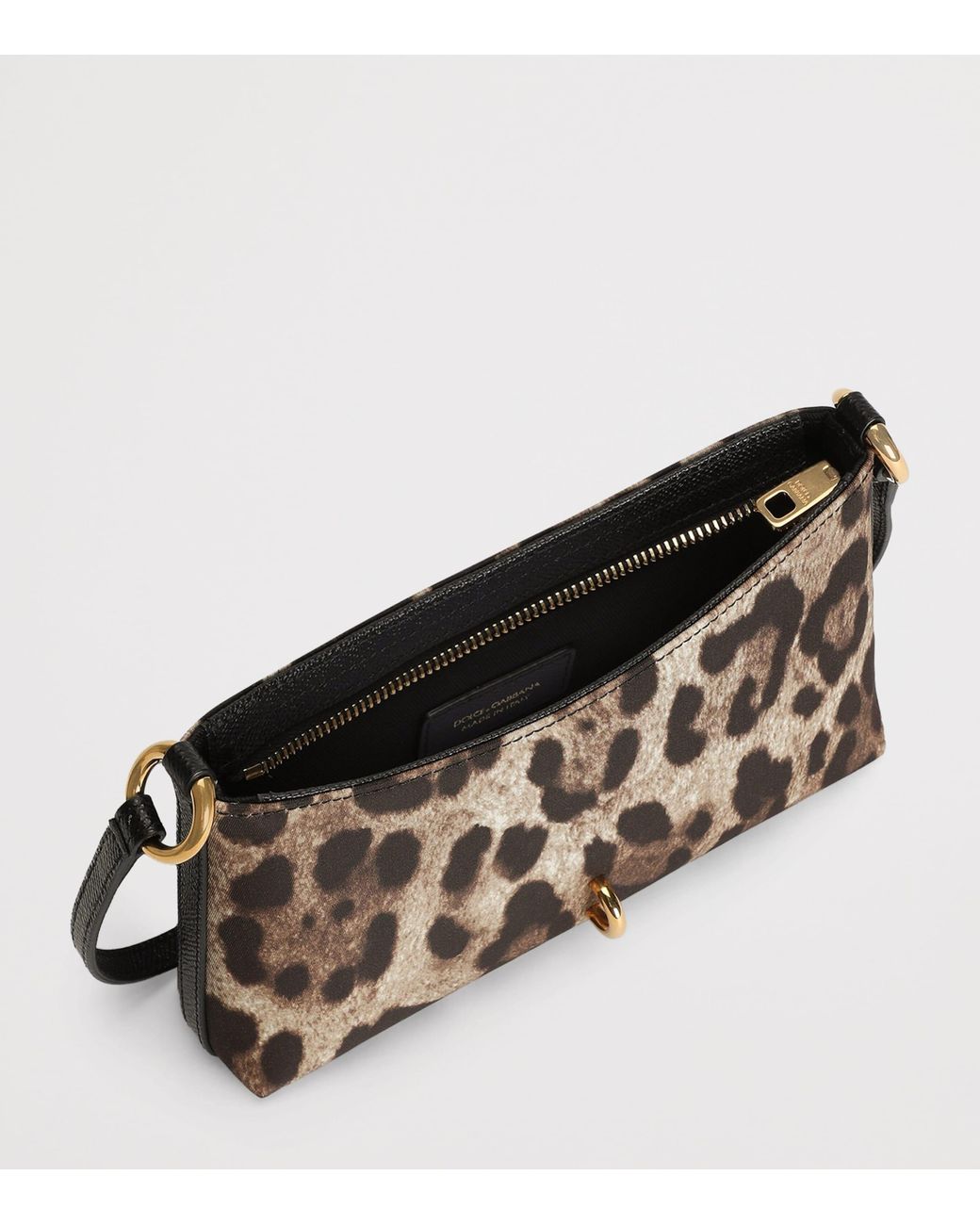 Dolce & Gabbana Brown Leopard-Print Lock Shoulder Bag