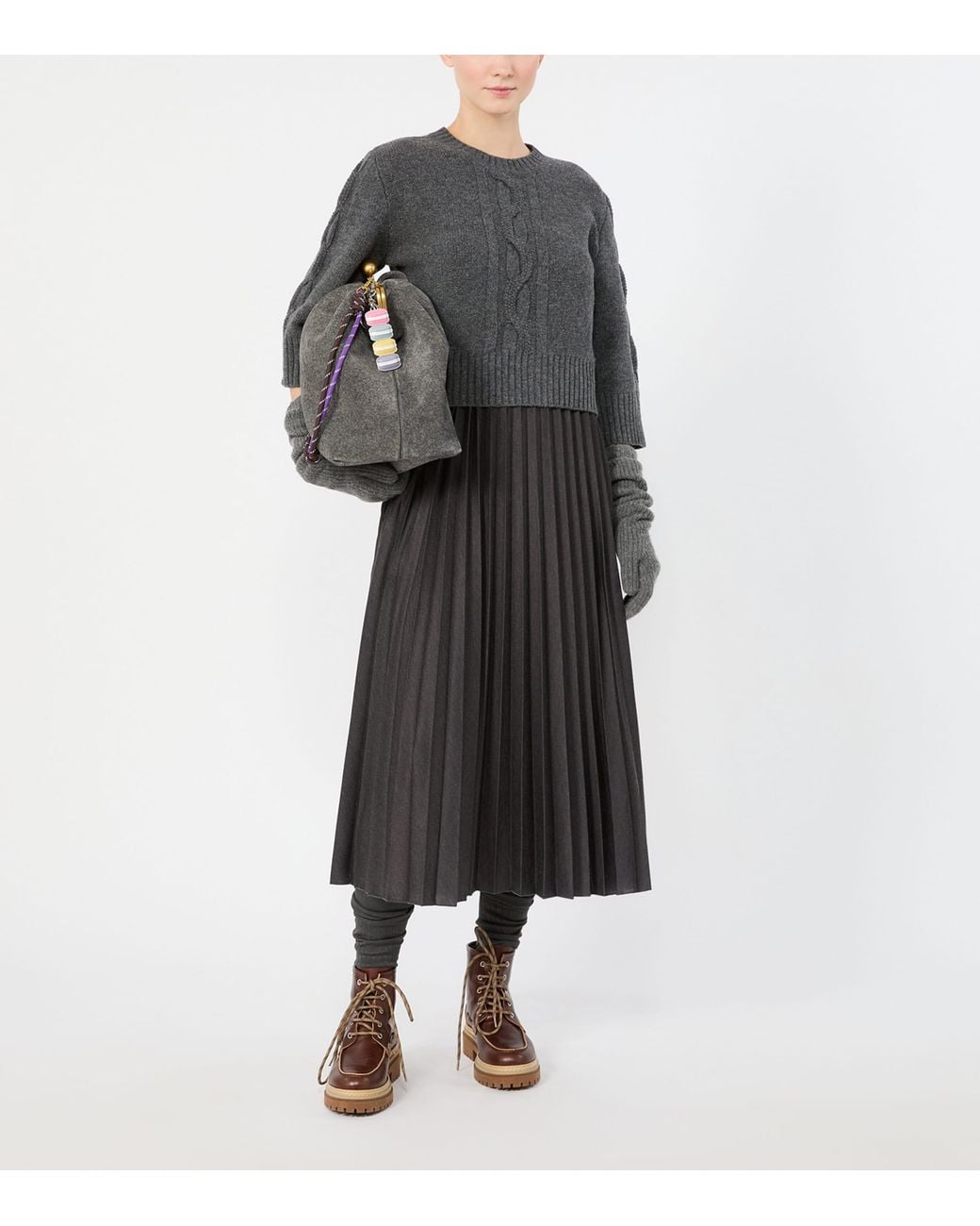 Weekend by Maxmara Black Jersey Midi Dress With Virgin Wool Sweater