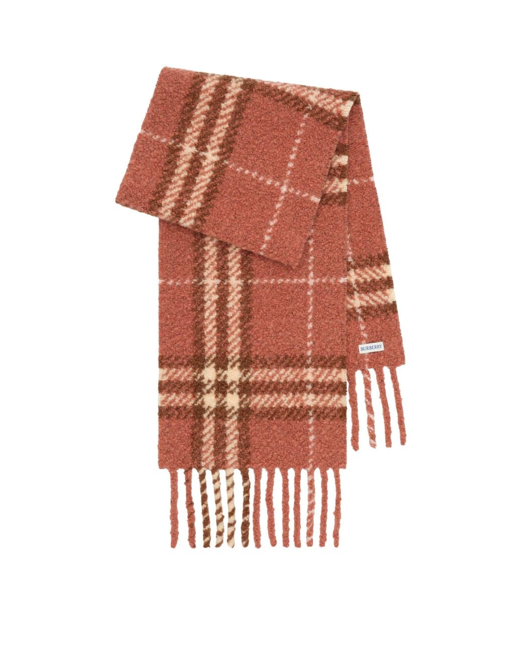 Burberry Red Alpaca-Wool Bouclé Scarf