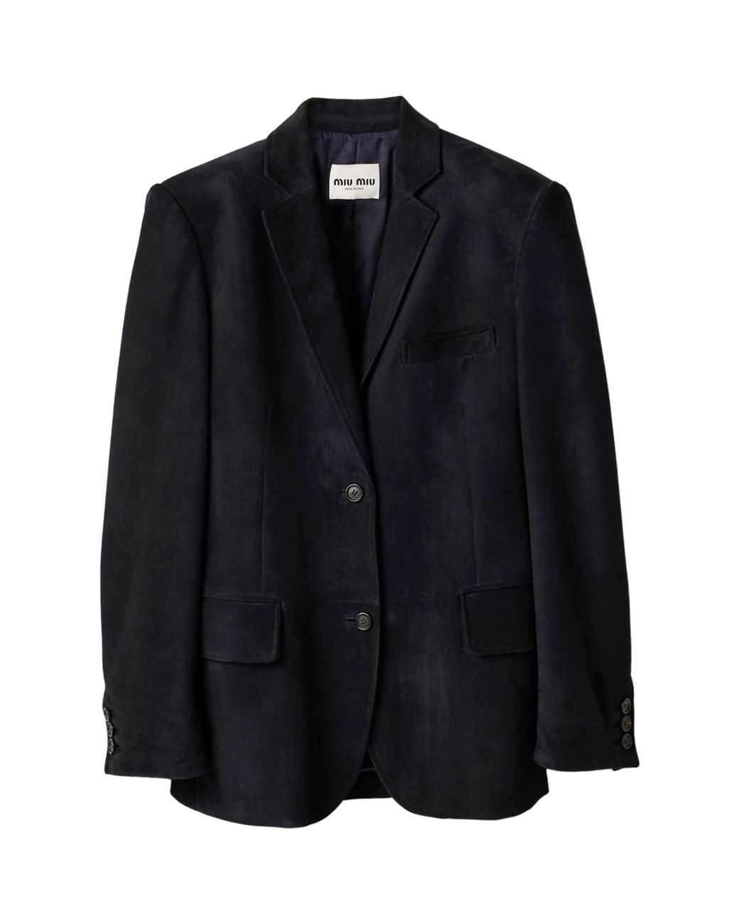 Miu Miu Black Waxed Suede Blazer