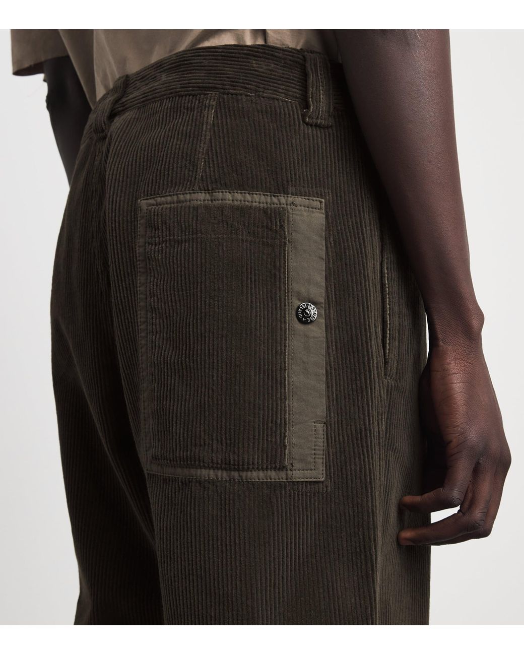 Stone Island Black Organic Corduroy Trousers for men