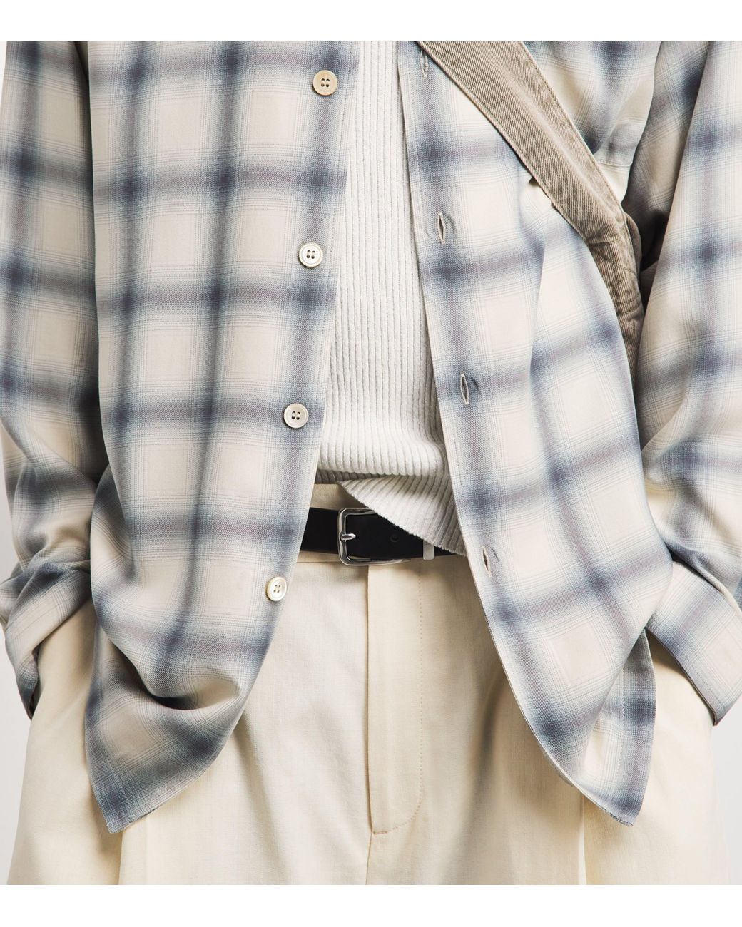 Our Legacy Gray Every Check Shirt for men