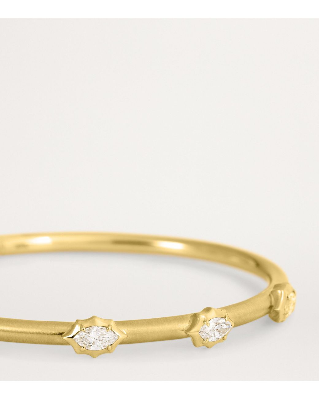 Jade Trau Natural Small And Diamond Plié Maverick Station Bangle