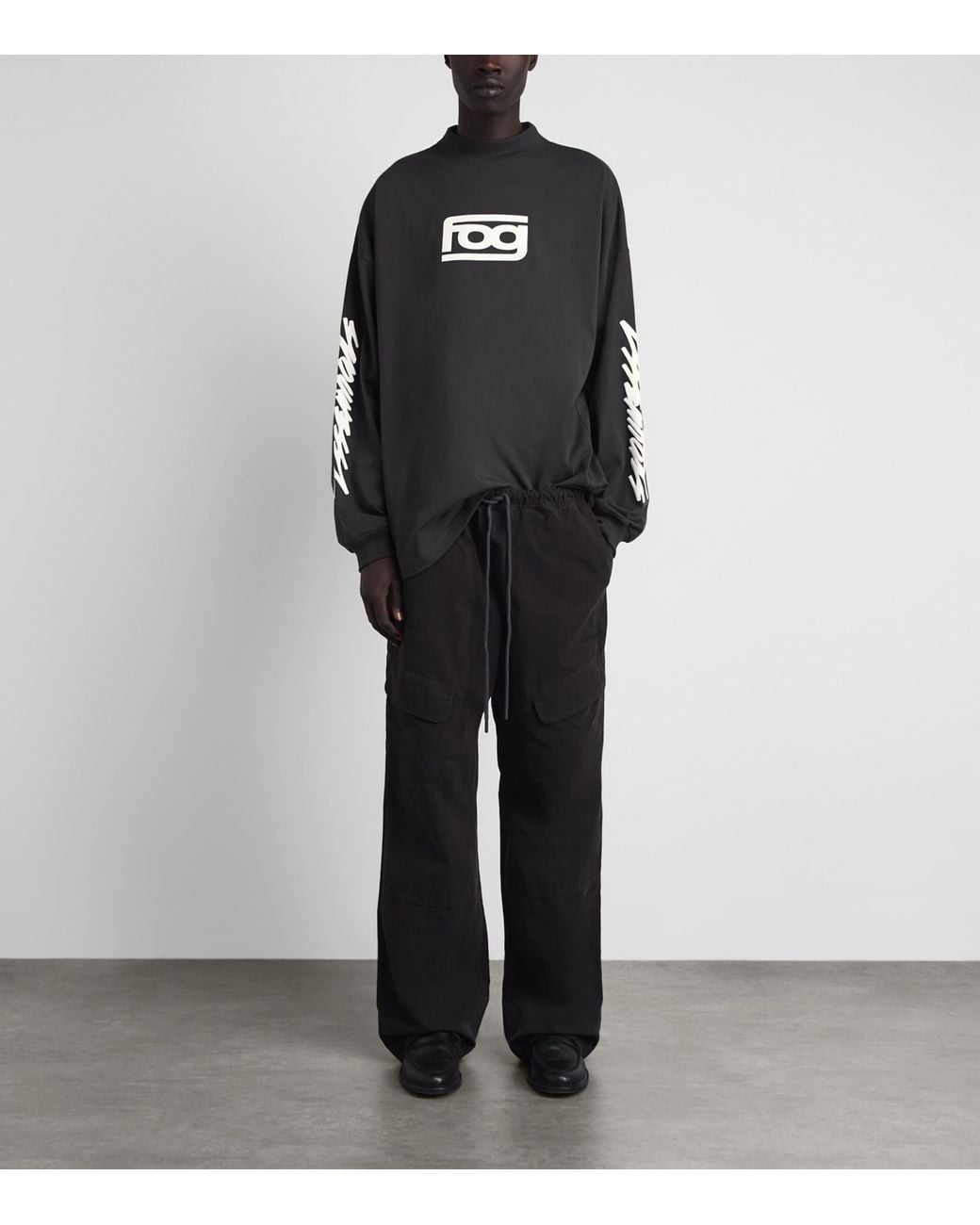 Fear Of God Black Cotton Panelled Modern Long-Sleeve T-Shirt for men