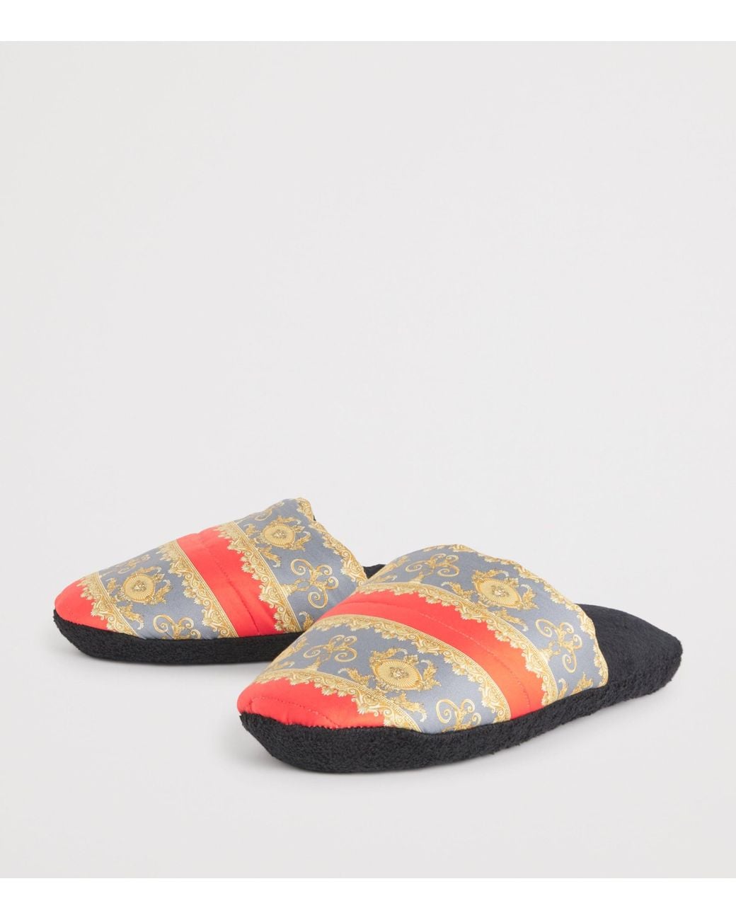 Versace Multicolor Terry Cotton Baroque Slippers