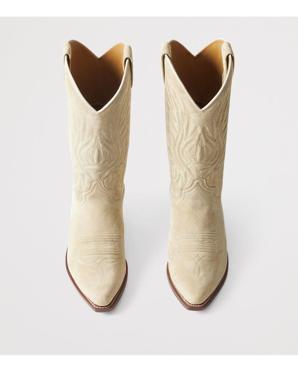Ralph Lauren Natural Suede Chilton Cowboy Boots