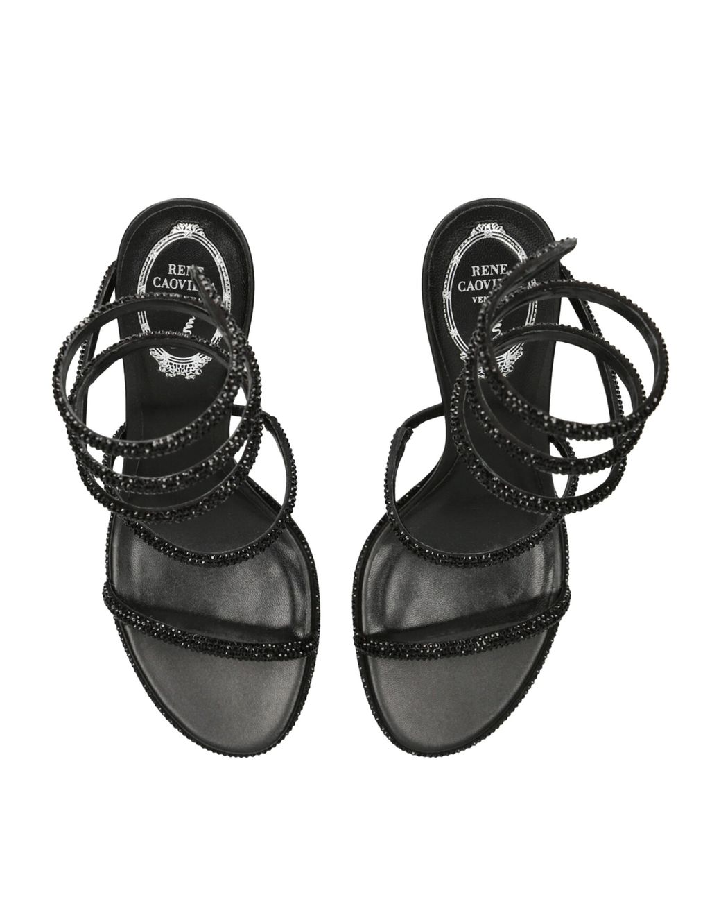 Rene Caovilla Black Embellished Cleo Sandals 80