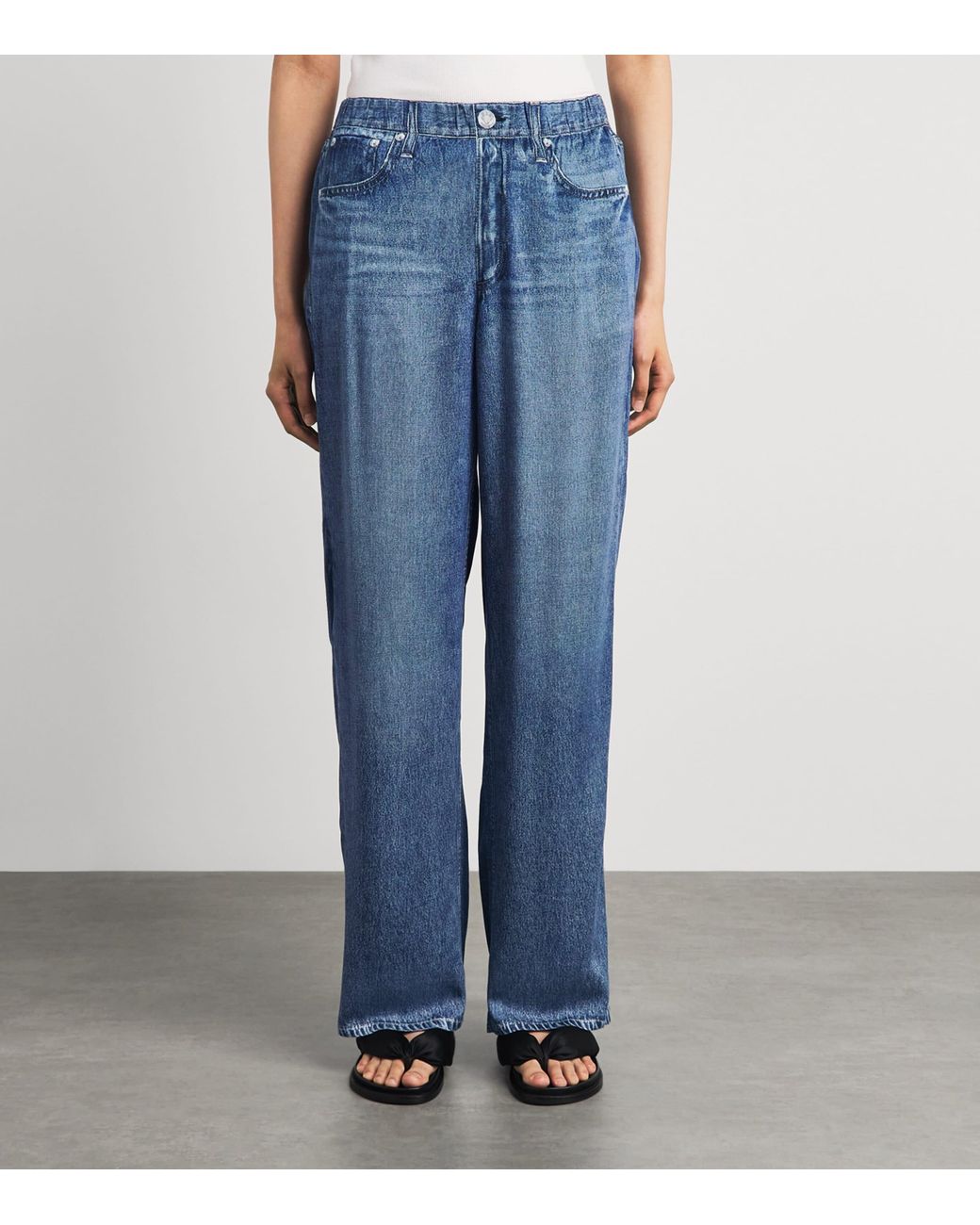 Rag & Bone Blue Miramar Denim-Effect Sweatpants