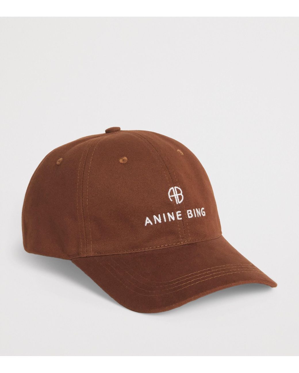 Anine Bing Brown Embroidered Jeremy Baseball Cap