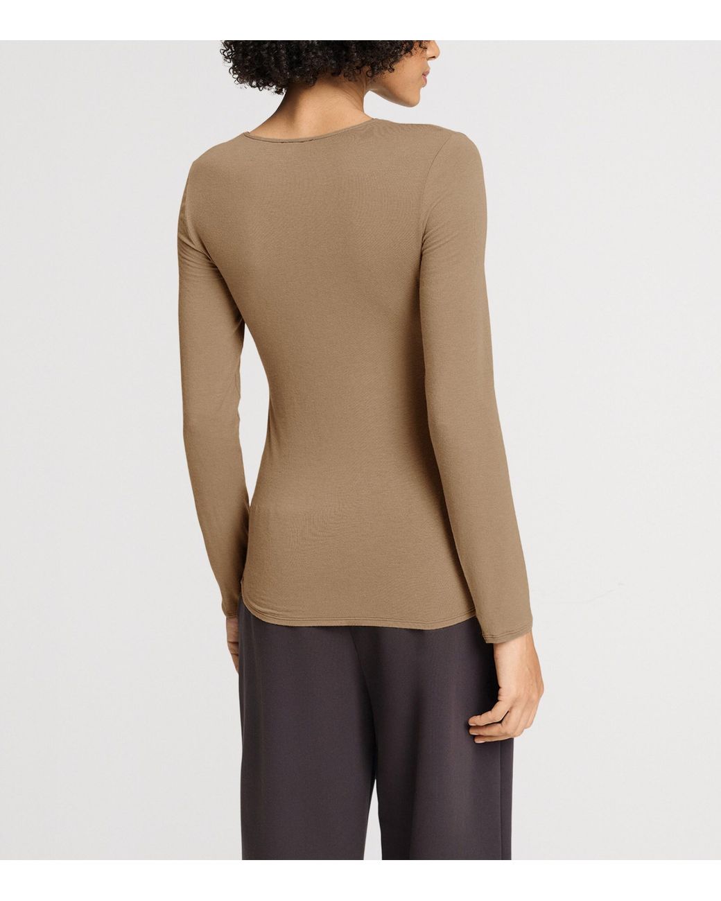 Hanro Brown Ultralight Long-Sleeve T-Shirt