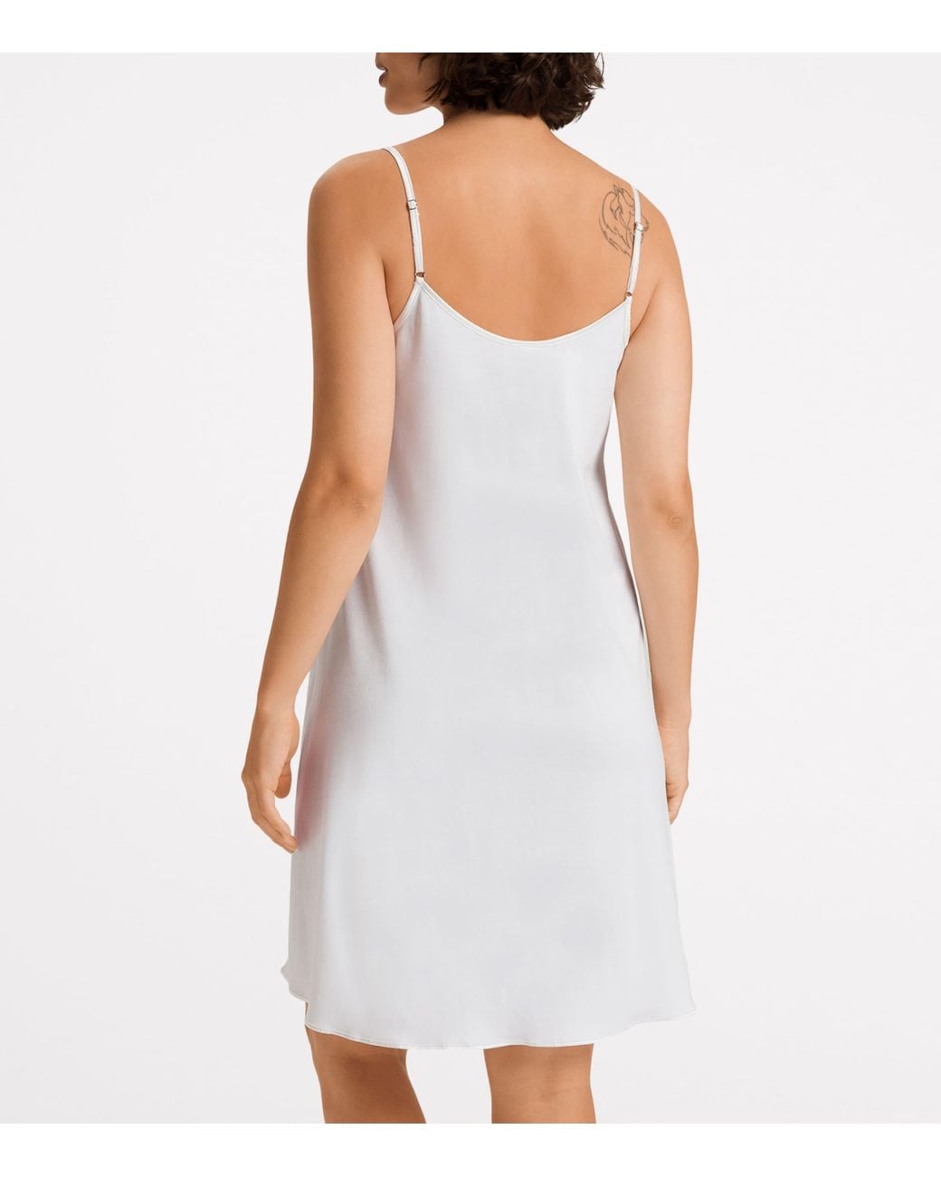 Hanro White Cotton Silk Nightdress