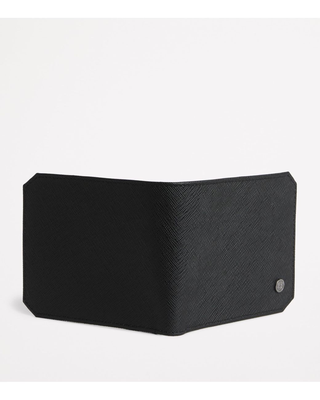 Harrods Black Saffiano Leather Bifold Wallet for men