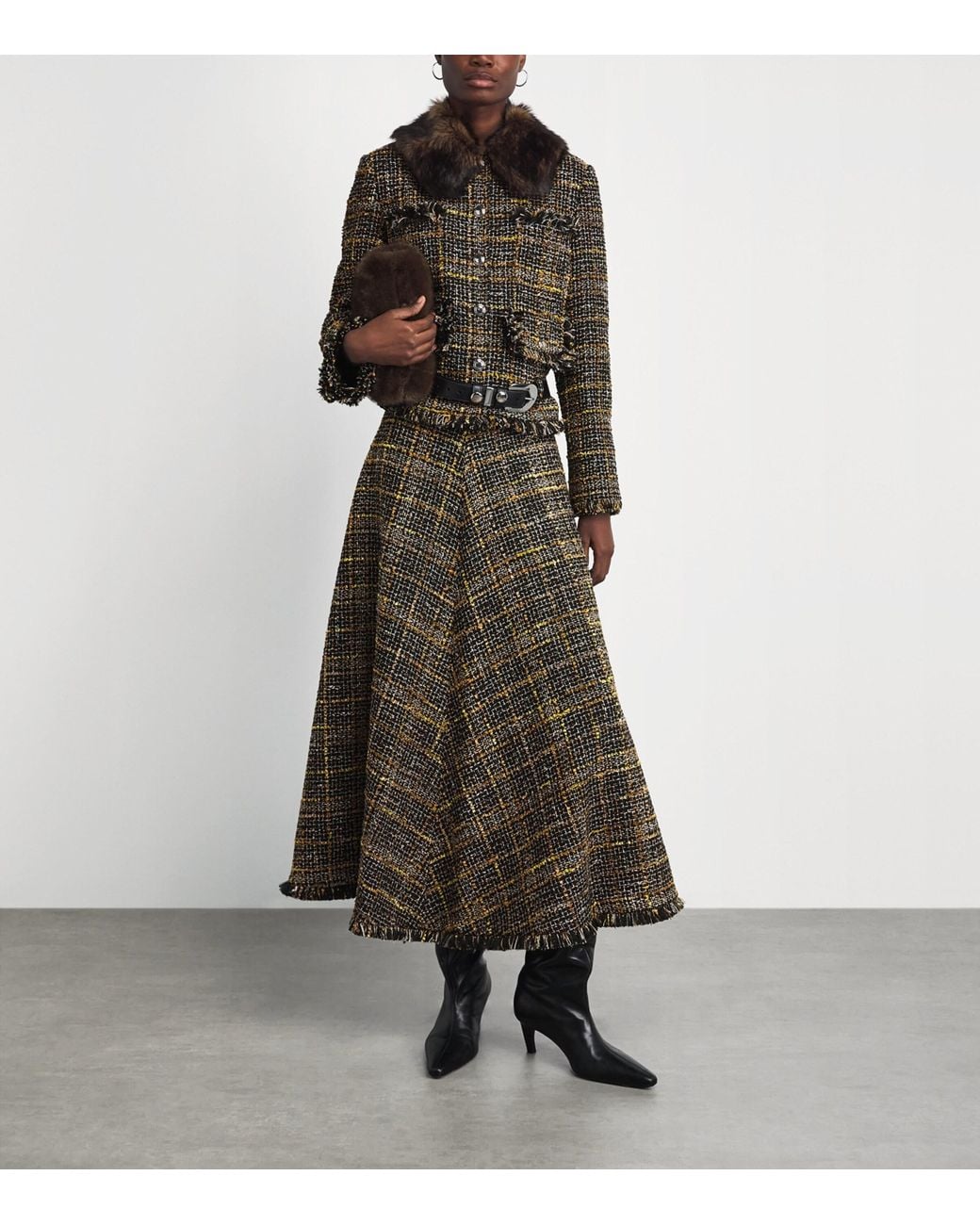 Altuzarra Black Tweed Simons Bomber Jacket