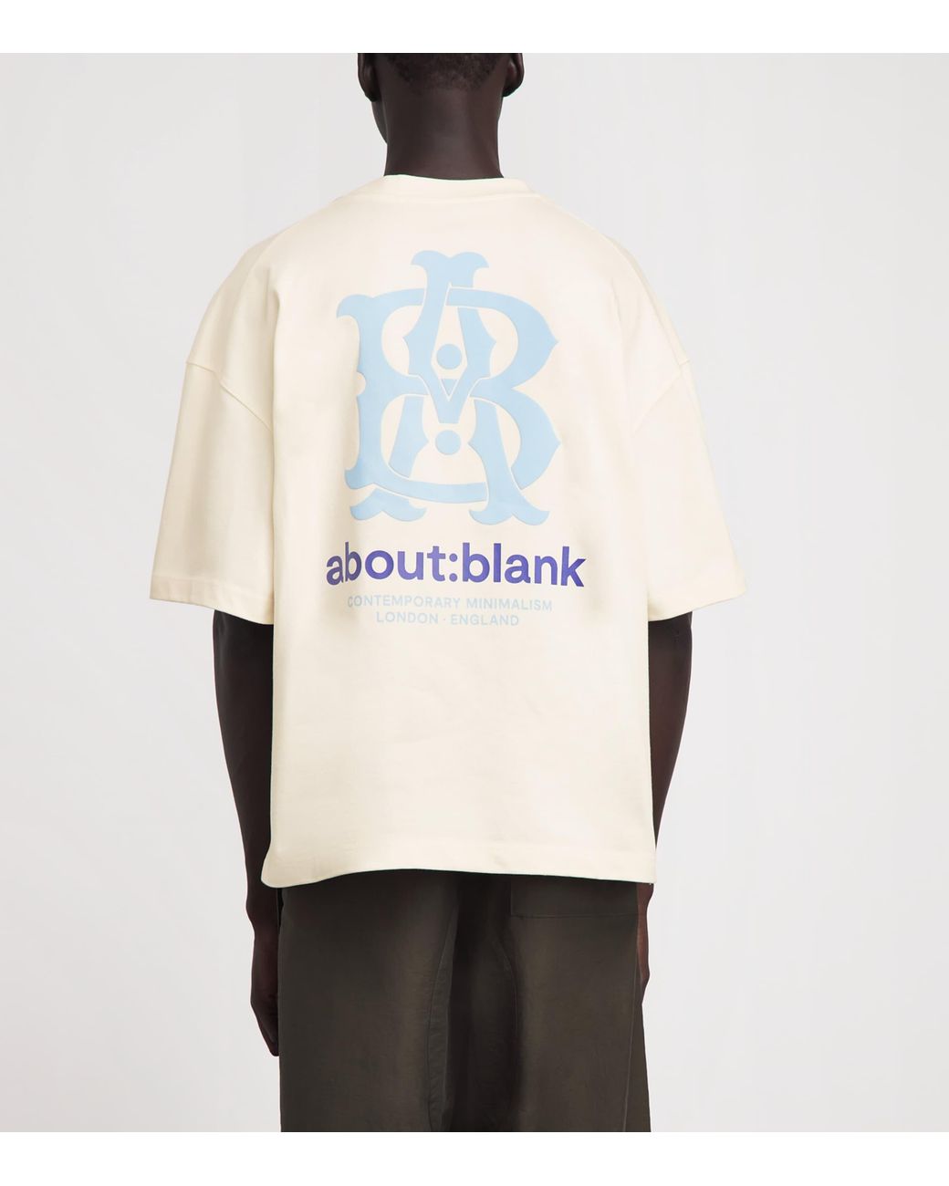 About Blank White Cotton Logo Oversized T-Shirt for men