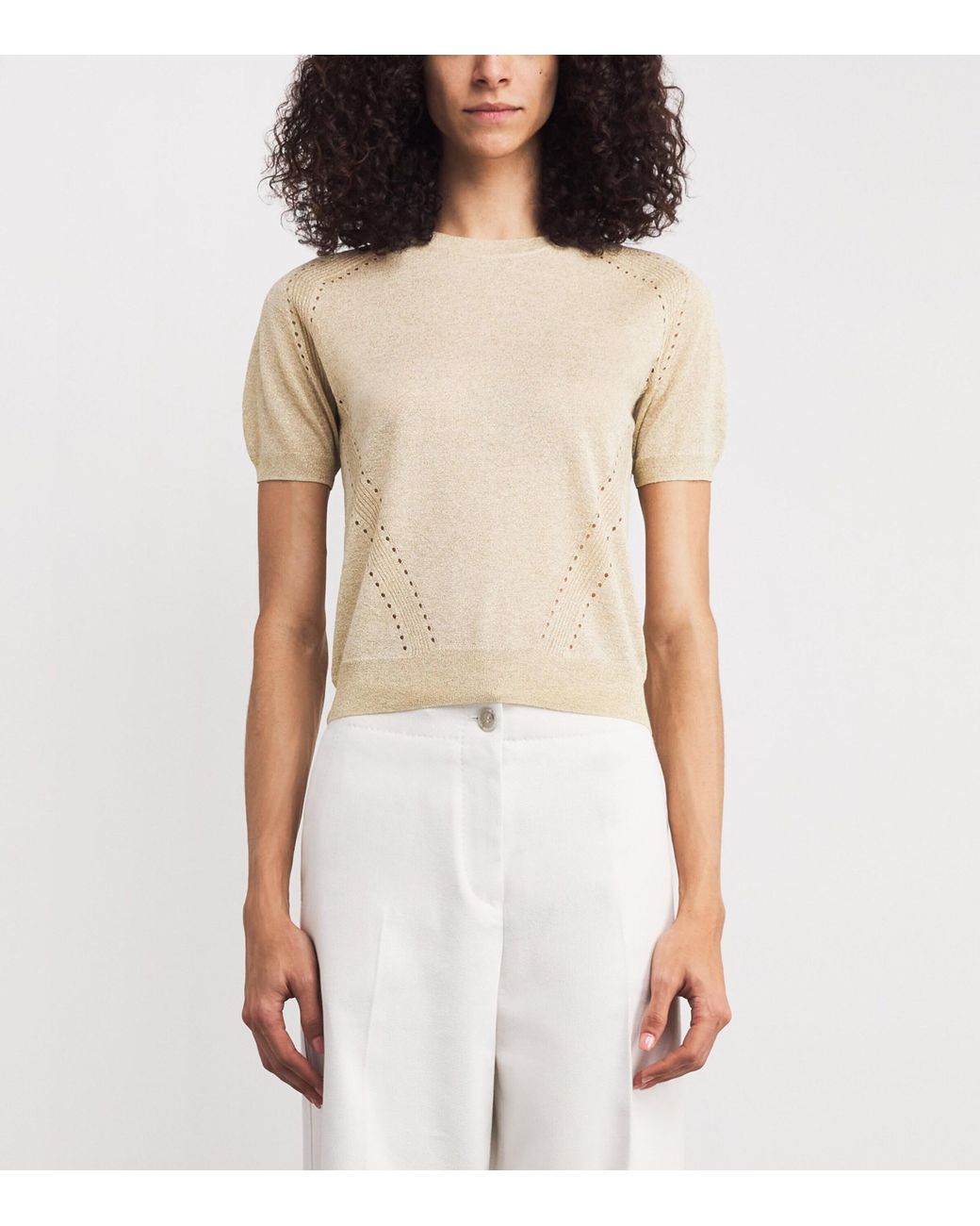 Joseph White Metallic Lurex Lille Top
