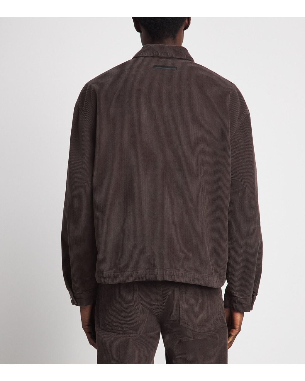 7 For All Mankind Brown Corduroy Zip-Up Overshirt for men
