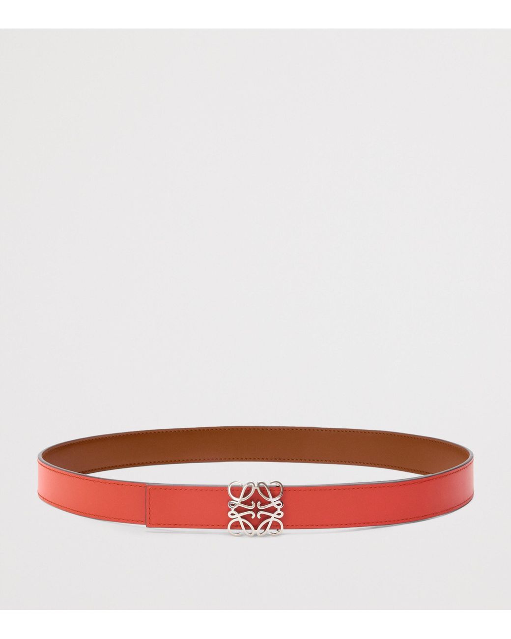 Loewe Red Leather Reversible Anagram Bombé Belt