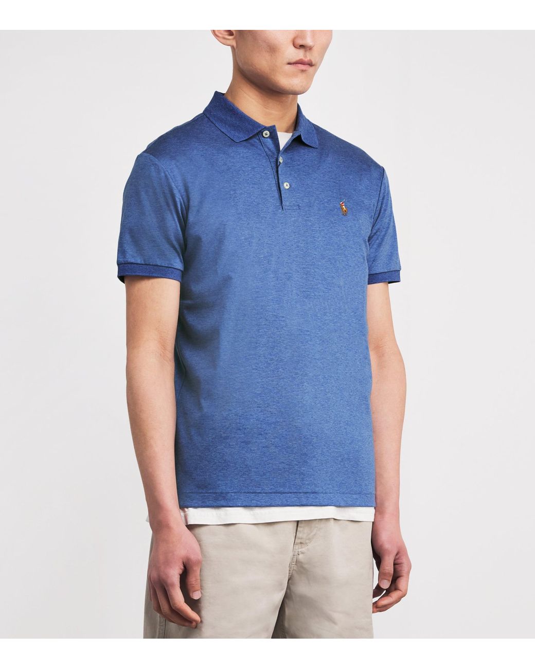 Polo Ralph Lauren Blue Pima Cotton Polo Shirt for men