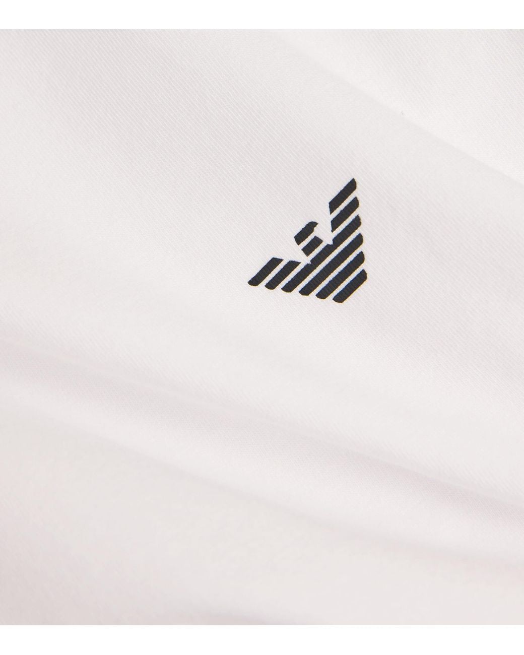Emporio Armani White Stretch-Cotton Eagle Logo Crew-Neck T-Shirt for men