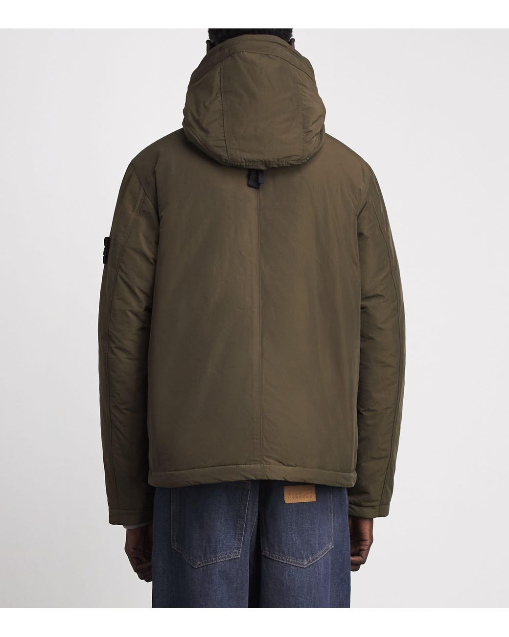 Stone Island Green Down Micro Twill Short Parka for men