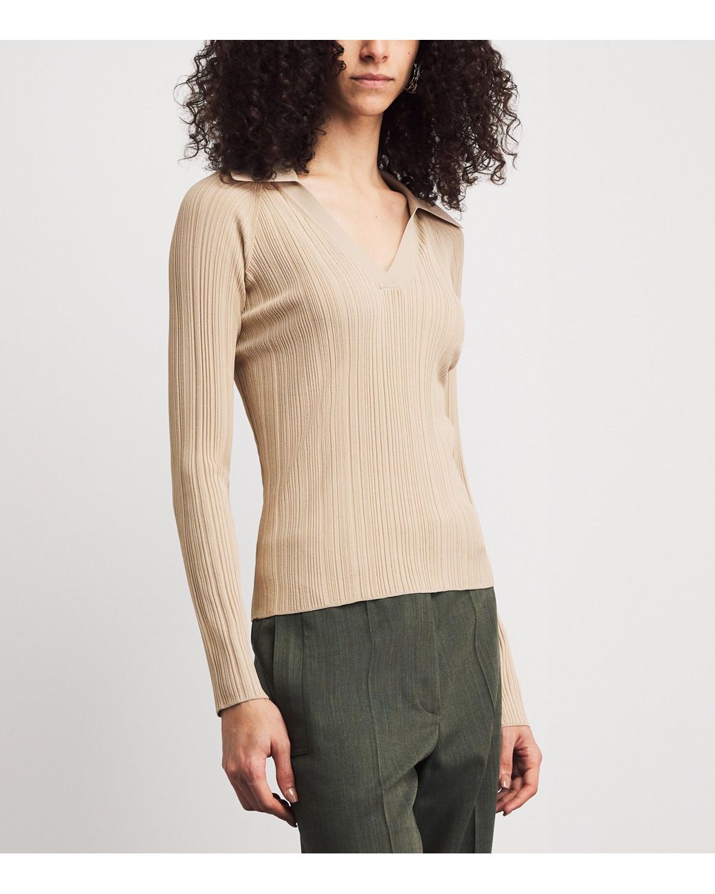 JOSEPH Plissé Chelia Top in Natural | Lyst