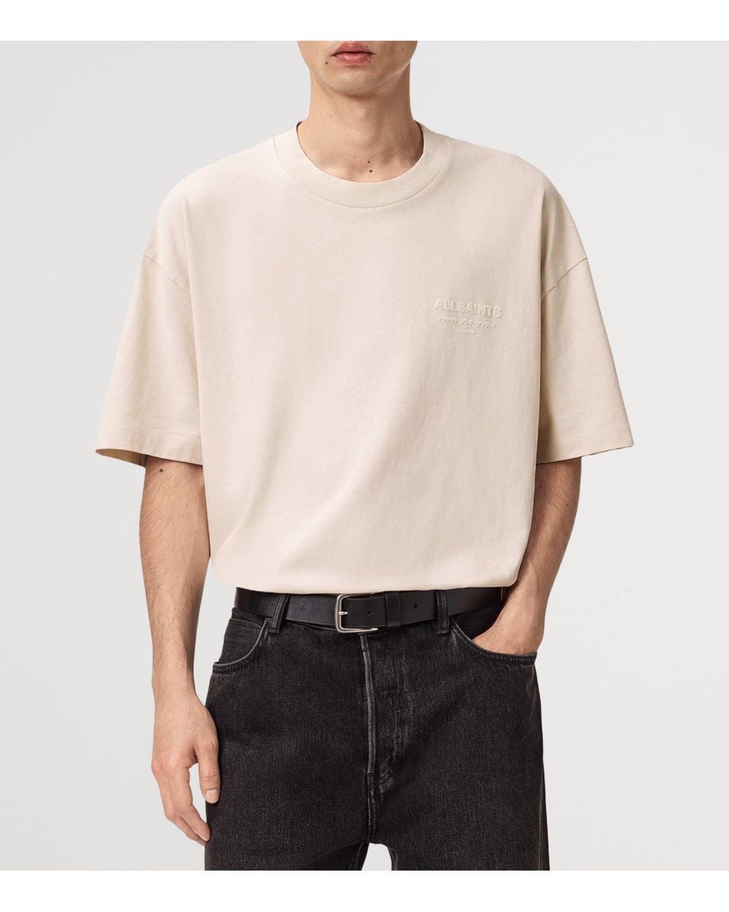AllSaints White Organic Cotton Xander T-Shirt for men