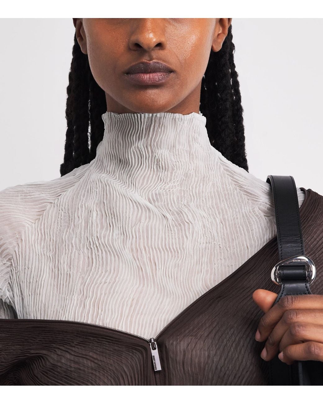 Issey Miyake White Chiffon Twist 3 Top