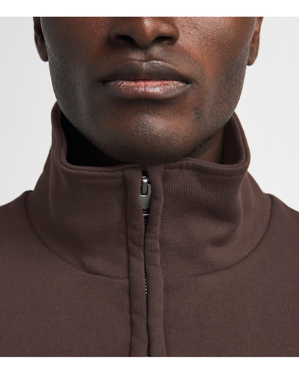 Sandro Brown Cotton Half-Zip Sweater for men