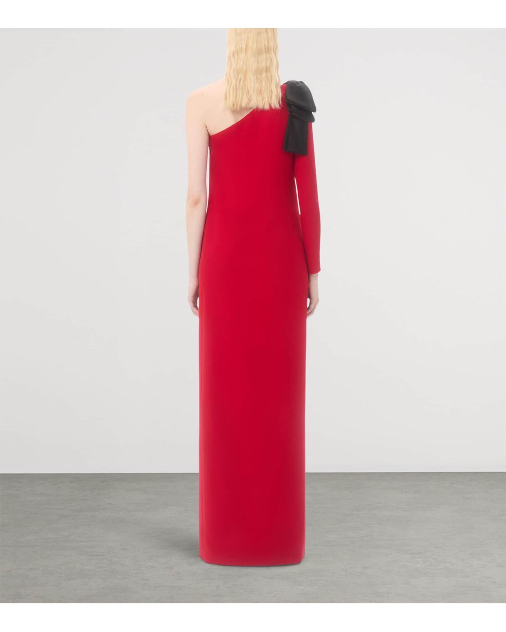 Valentino Red Silk One-Shoulder Gown