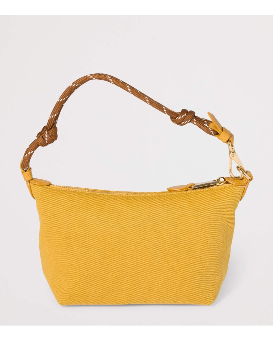 Miu Miu Yellow Cotton Gabardine Logo Pouch