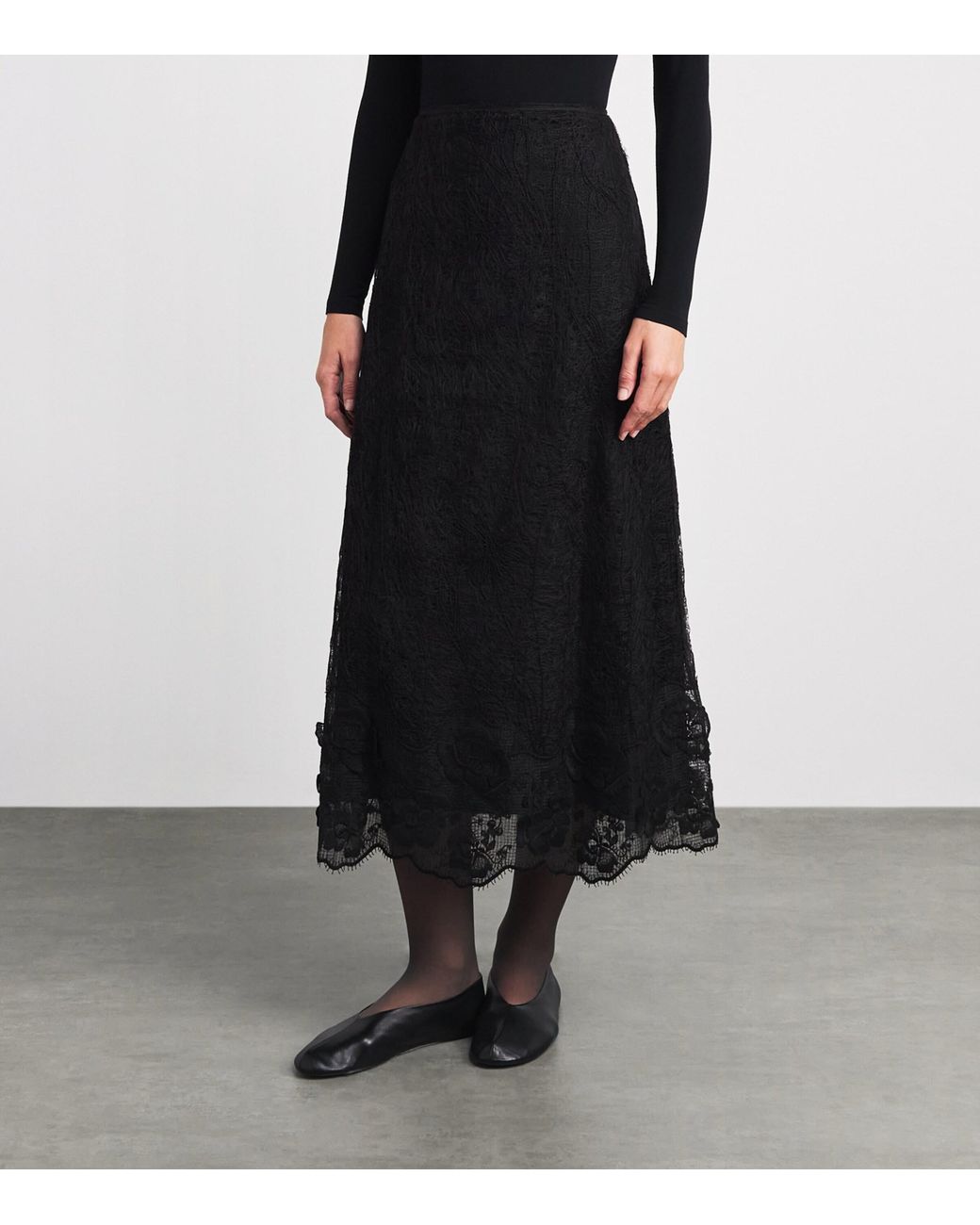 Fabiana Filippi Black Lace Maxi Skirt