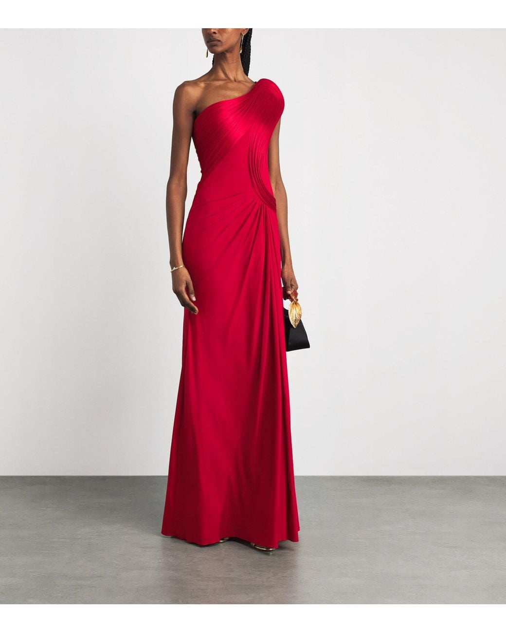 Gaurav Gupta Red Silk One-Shoulder Ember Gown
