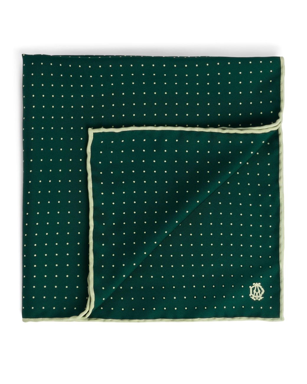 Dunhill Green Silk Polka-Dot Neckerchief for men