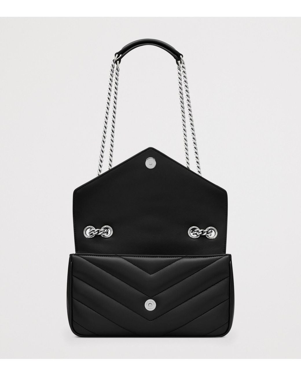 Saint Laurent Black Small Matelassé Loulou Shoulder Bag