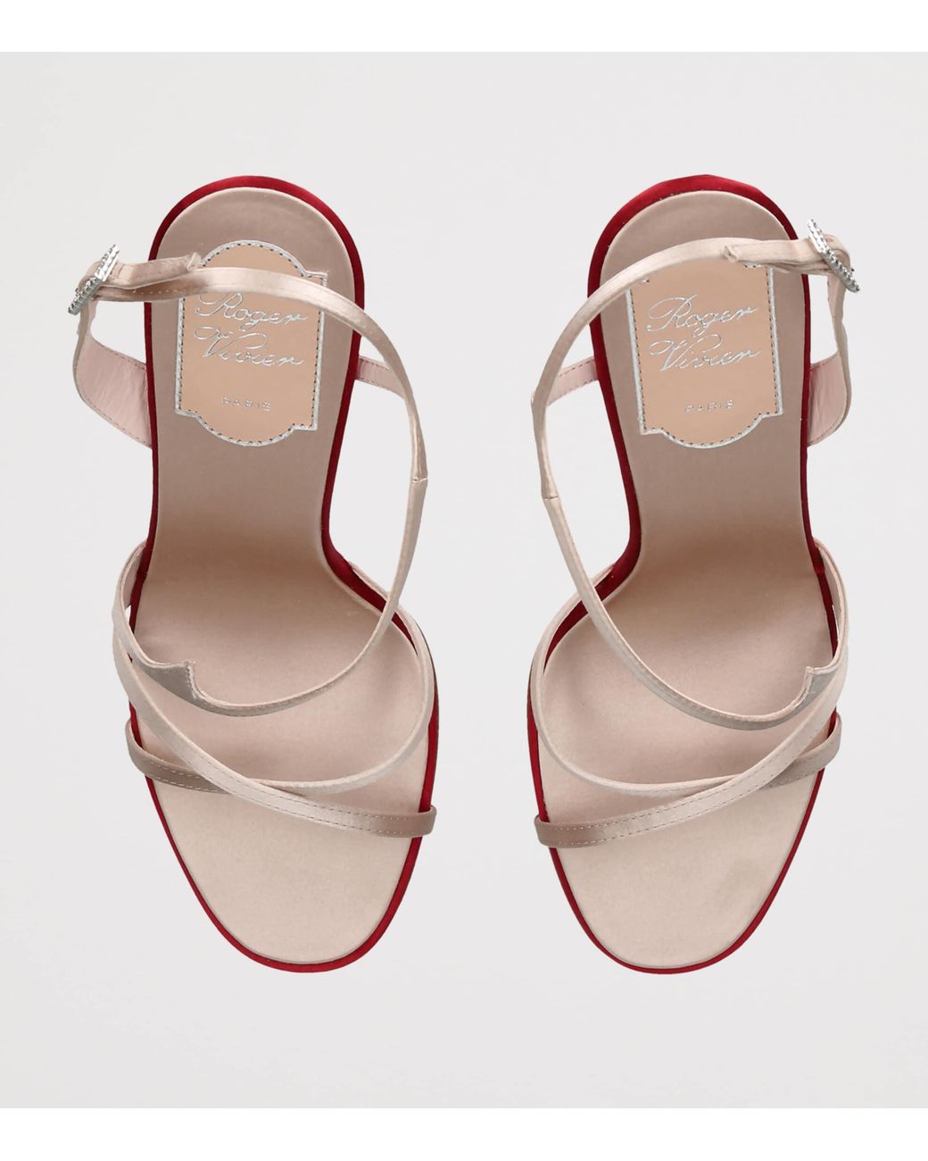 Roger Vivier Pink Satin Rose Sandals 85