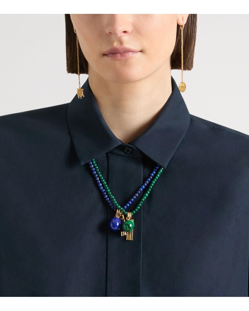 Givenchy Metallic Malachite Tape Necklace