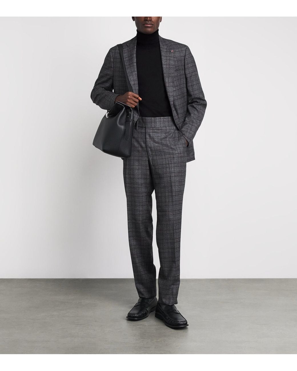 Isaia Black Wool Rollneck Sweater for men