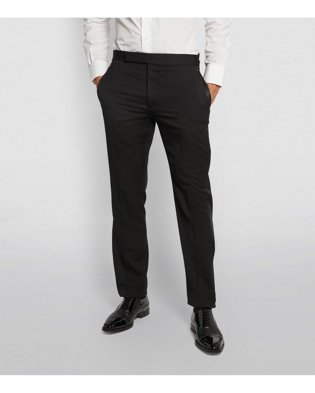 Ralph Lauren Black Wool Tuxedo Trousers for men