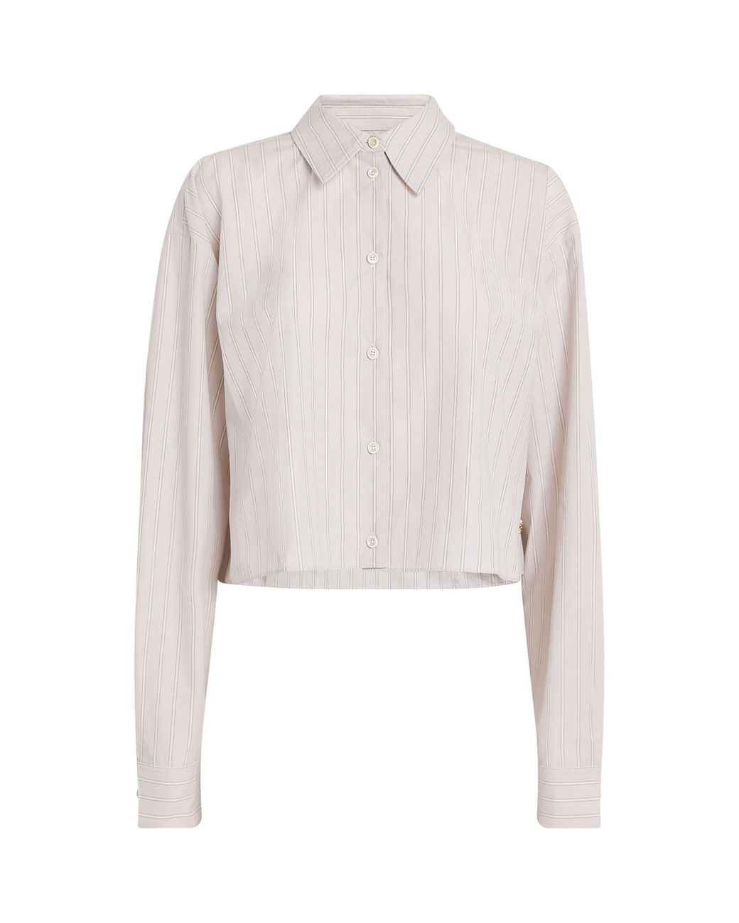 ÉTERNE White Cotton Cropped Ludo Shirt