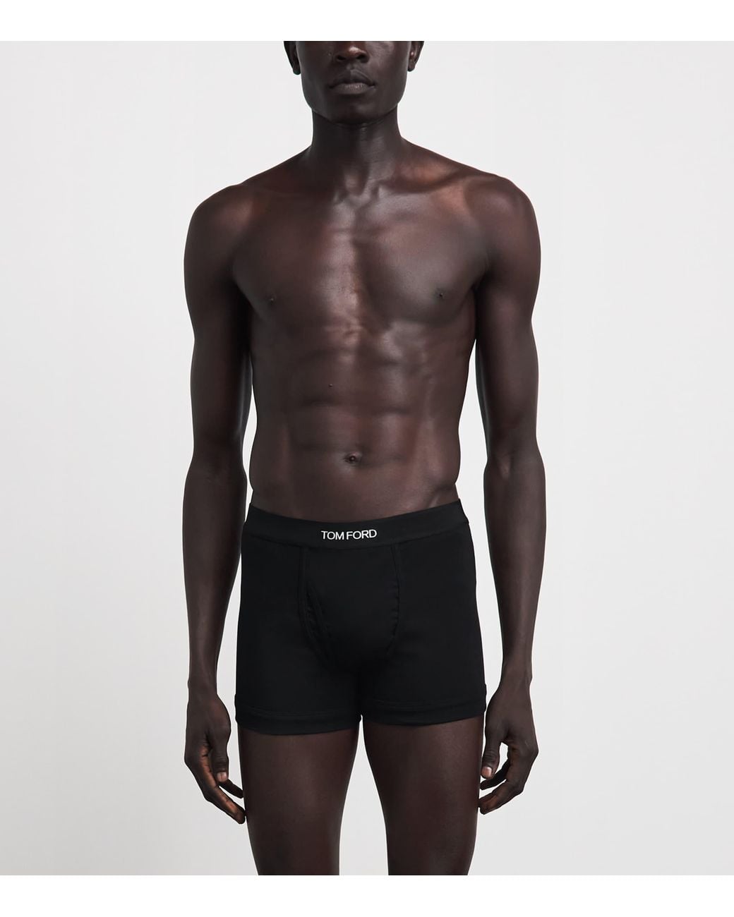 Tom Ford Gray Stretch-Cotton Logo Briefs for men