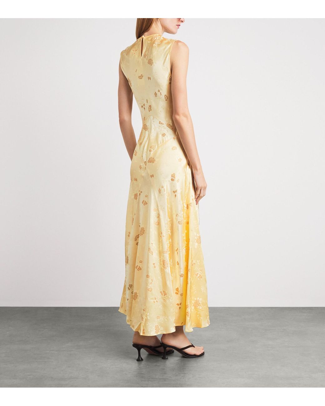 Doen Metallic Floral Jacquard Ginette Midi Dress