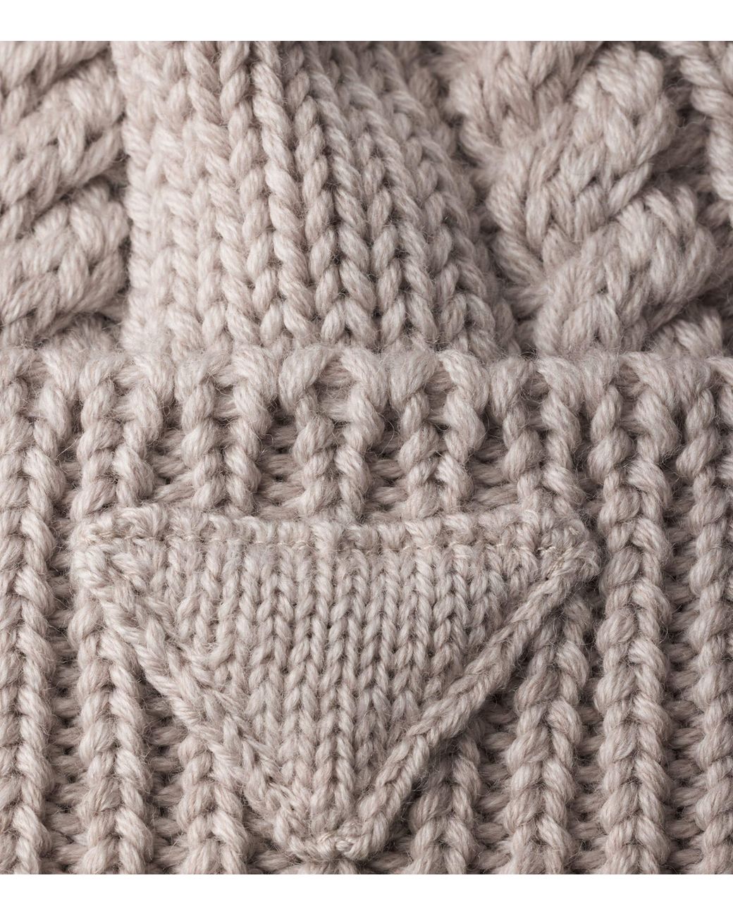 Prada Natural Virgin Wool Triangle Beanie