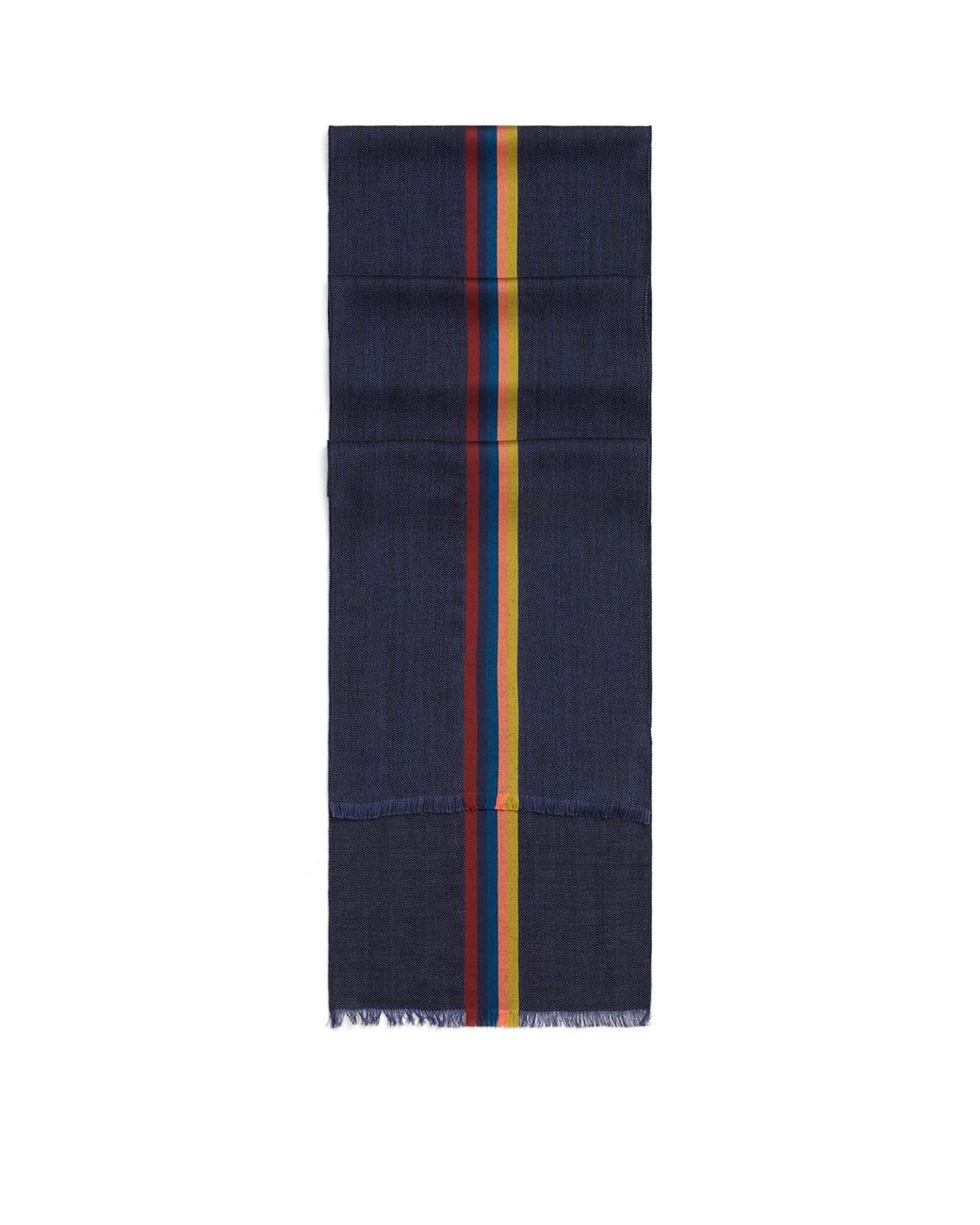 Paul Smith Blue Virgin Wool-Blend Central Stripe Scarf for men